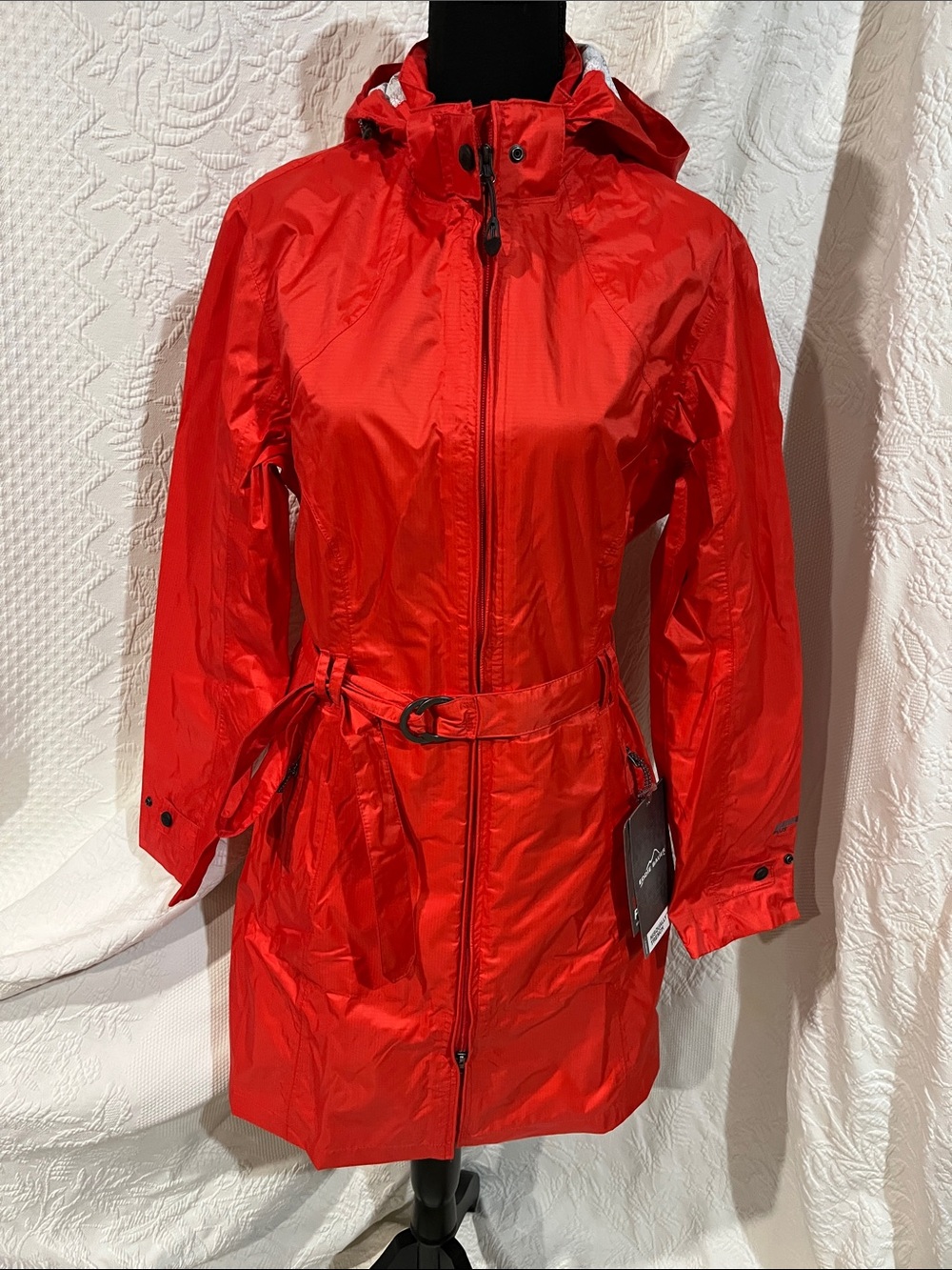 Eddie Bauer Nisqually Trench coat with WeatherEdge Plus technology, large, new